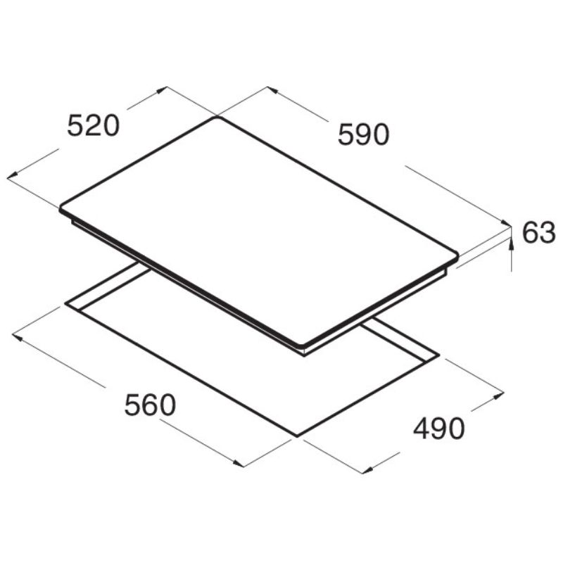 Kích thước bếp từ Cata IB 6030 X Kích thước bếp từ Cata IB 6030 X