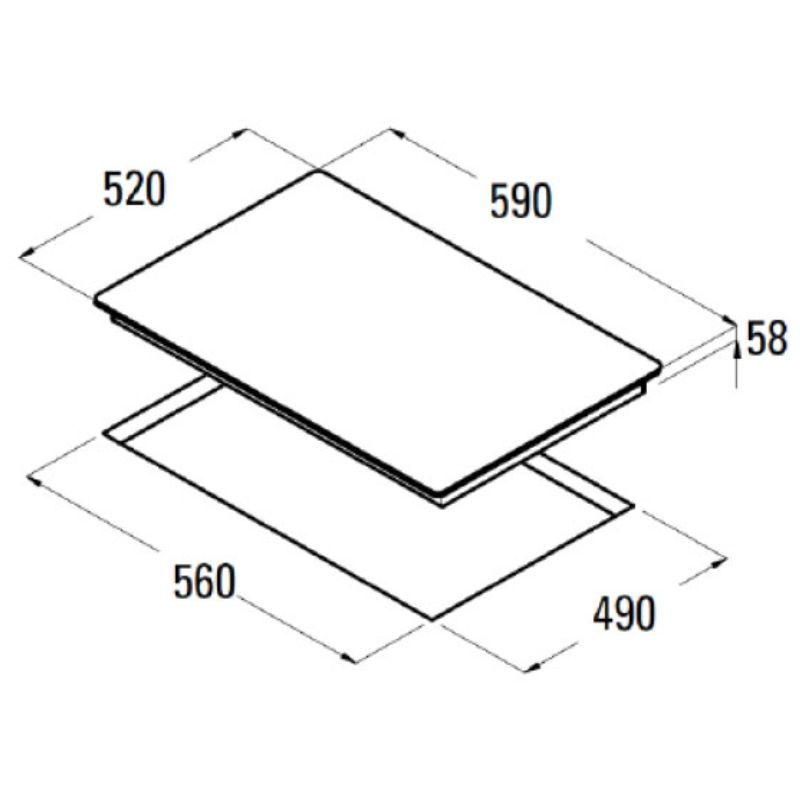 Kích thước bếp từ Cata IB 633 X Kích thước bếp từ Cata IB 633 X