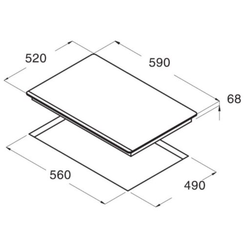 Bếp từ Cata IF 6002 BK 3 Kích thước bếp từ Cata IF 6002 BK