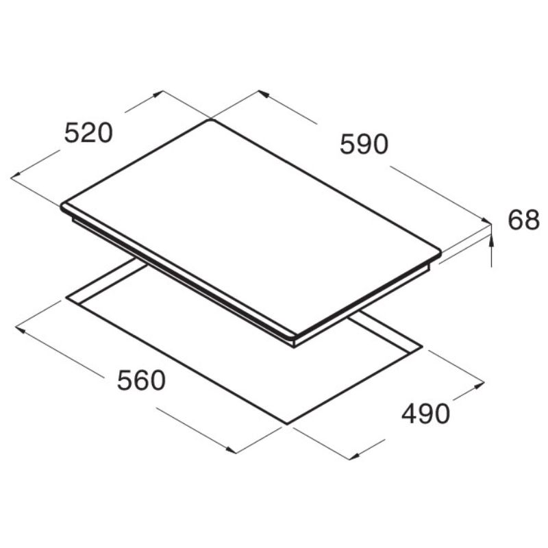 Kích thước bếp từ Cata IF 6011 BK Kích thước bếp từ Cata IF 6011 BK