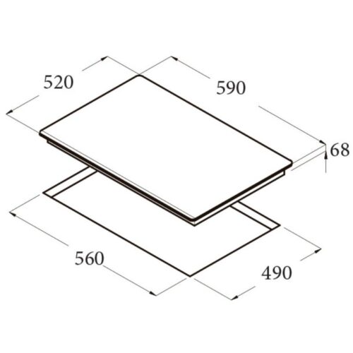Kích thước bếp từ Cata ISB 603 BK
