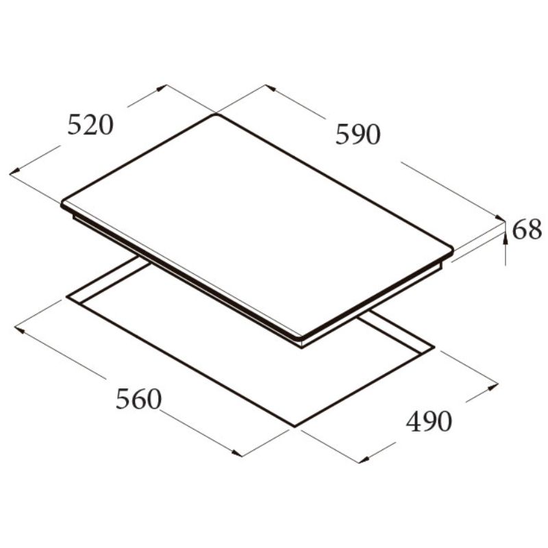 Kích thước bếp từ Cata ISB 603 WH Kích thước bếp từ Cata ISB 603 WH