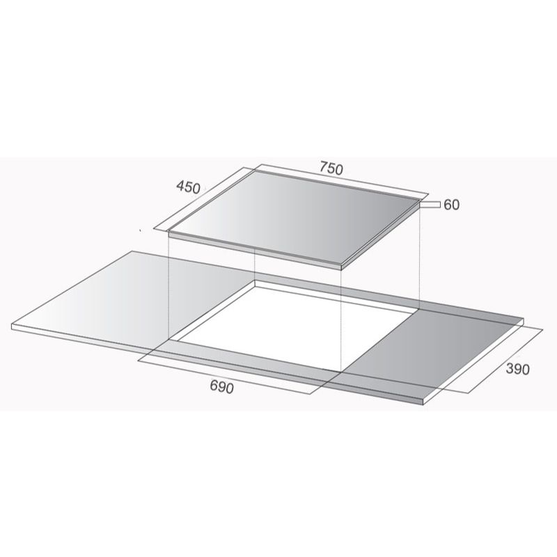 Kích thước bếp từ đôi Kocher DI-733S Kích thước bếp từ đôi Kocher DI-733S