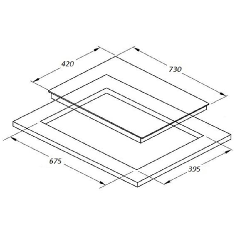 Kích thước bếp từ đôi Lorca LCI-877 Kích thước bếp từ đôi Lorca LCI-877