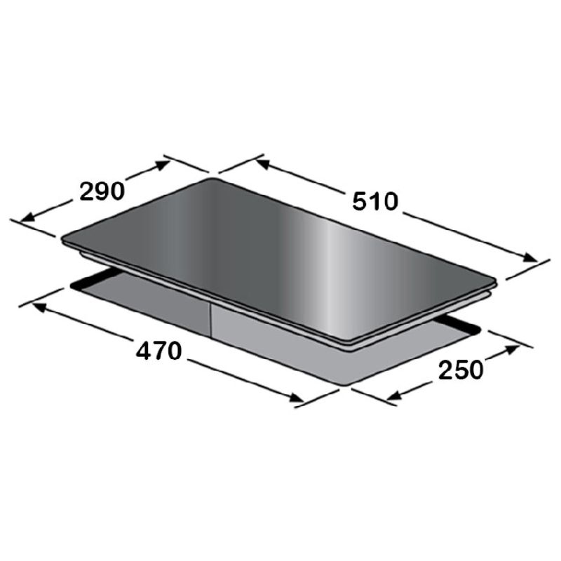 Kích thước bếp từ domino 2 vùng nấu Eurosun EU-T506Do Kích thước bếp từ domino 2 vùng nấu Eurosun EU-T506Do