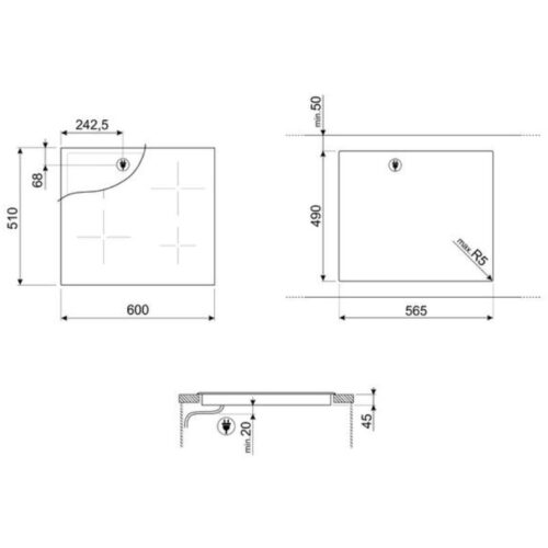 Bếp từ đơn Faber FB INM2 3 Kích thước bếp từ đơn Faber FB INM2