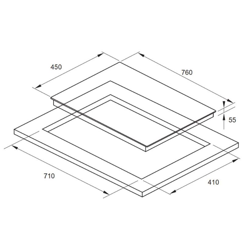 KÍCH THƯỚC BẾP TỪ FAGOR 2 VÙNG NẤU 3IF-72A1S KÍCH THƯỚC BẾP TỪ FAGOR 2 VÙNG NẤU 3IF-72A1S