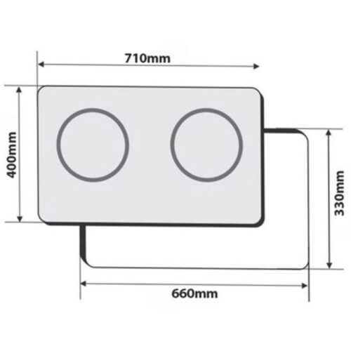 Bếp từ Faster FS 2SI Made in Spain 3 Kích thước bếp từ Faster FS 2SI Made in Spain