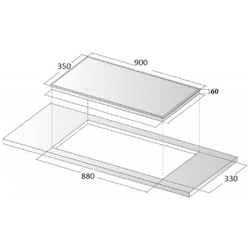 Kích thước bếp Từ Giovani G – 490RT Kích thước bếp Từ Giovani G – 490RT