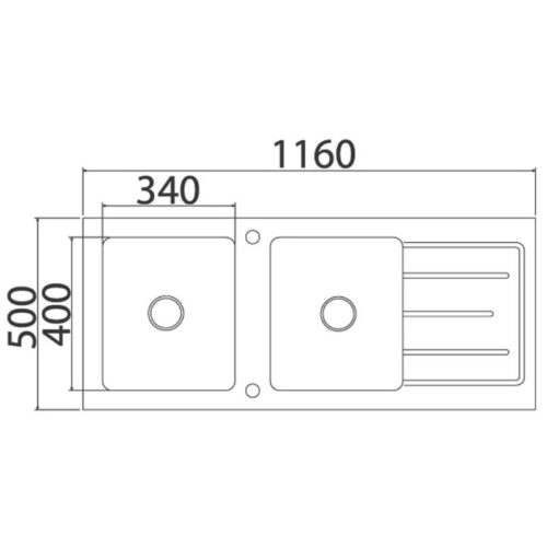 Chậu DUDOFF London Galio S02-A1B (S02-AG1B) 3 Kích thước chậu DUDOFF London Galio S02-A1B (S02-AG1B)