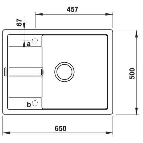 Chậu rửa bát đá Hafele HS20-GED1R60 570.30.340 3 Kích thước chậu rửa bát đá Hafele HS20-GED1R60 570.30.340