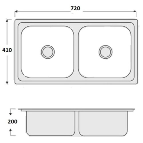 Chậu rửa bát Eurosun EU-7241E 4 Kích thước chậu rửa bát Eurosun EU-7241E