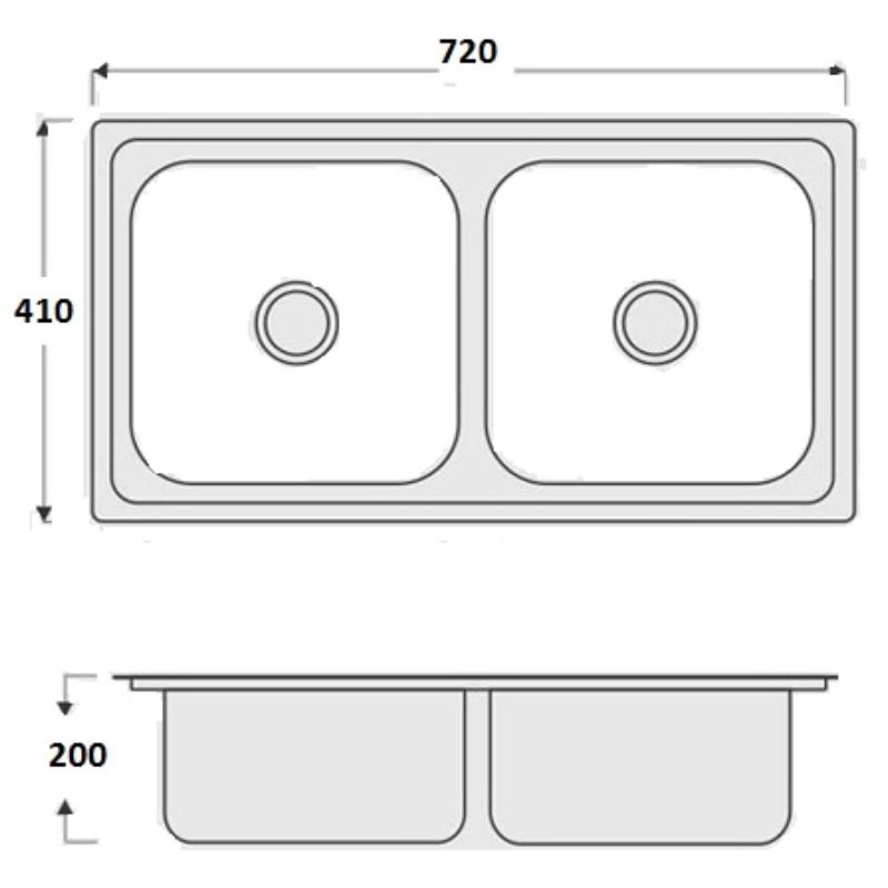 Kích thước chậu rửa bát Eurosun EU-7241E Kích thước chậu rửa bát Eurosun EU-7241E