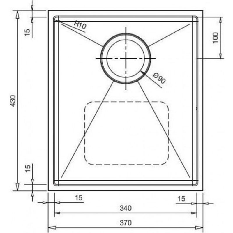 Kích thước chậu rửa bát HAFELE ENZO R 567.43.130 Kích thước chậu rửa bát HAFELE ENZO R 567.43.130