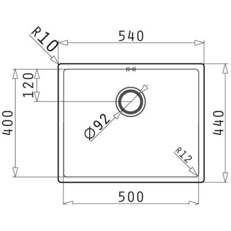 Kích thước chậu rửa bát inox BOSCH ASTRIS (50X40) 1B Kích thước chậu rửa bát inox BOSCH ASTRIS (50X40) 1B