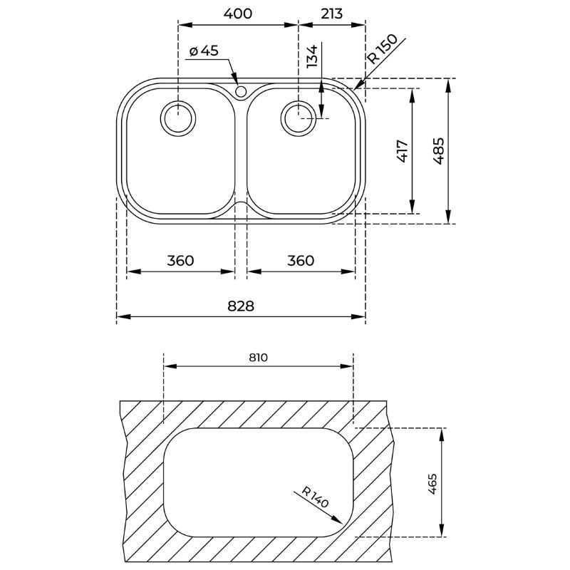 Kich thước chậu rửa bát Teka Stylo 2B Kich thước chậu rửa bát Teka Stylo 2B