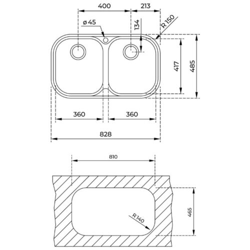 Chậu rửa bát Teka STYLO 2B 3 Kích thước chậu rửa bát Teka STYLO 2B