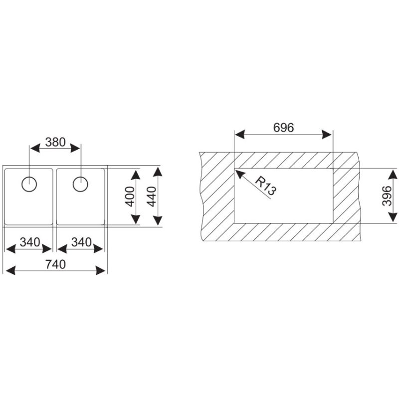 Kích thước chậu rửa chén bát Teka LINEA R15 2B 740 Kích thước chậu rửa chén bát Teka LINEA R15 2B 740