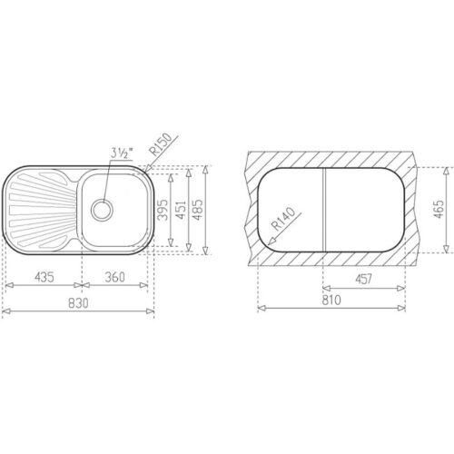 Chậu rửa chén bát Teka STYLO 1B 1D 3 Kích thước chậu rửa chén bát Teka STYLO 1B 1D