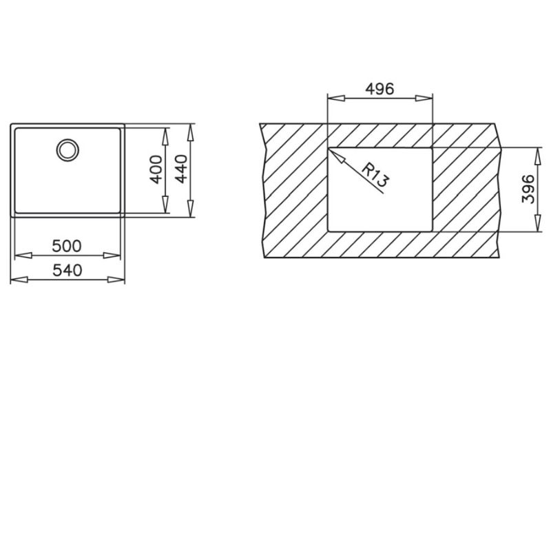 Kích thước chậu rửa Teka LINEA R15 50.40 Kích thước chậu rửa Teka LINEA R15 50.40