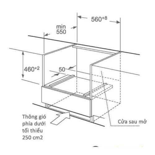 Lò nướng âm tủ Eurosun OMS36EG 3 Kích thước lò nướng âm tủ Franke CR 982 M BK DCT TFT 116.0374.300