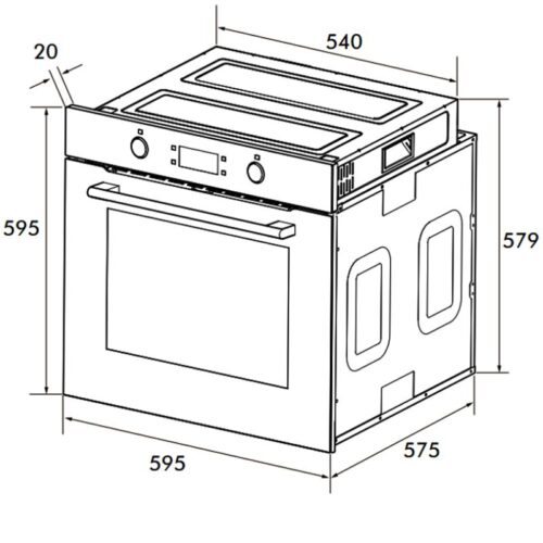 Lò nướng Kocher KOEU-71S13F 3 Kích thước lò nướng Kocher KOEU-71S13F