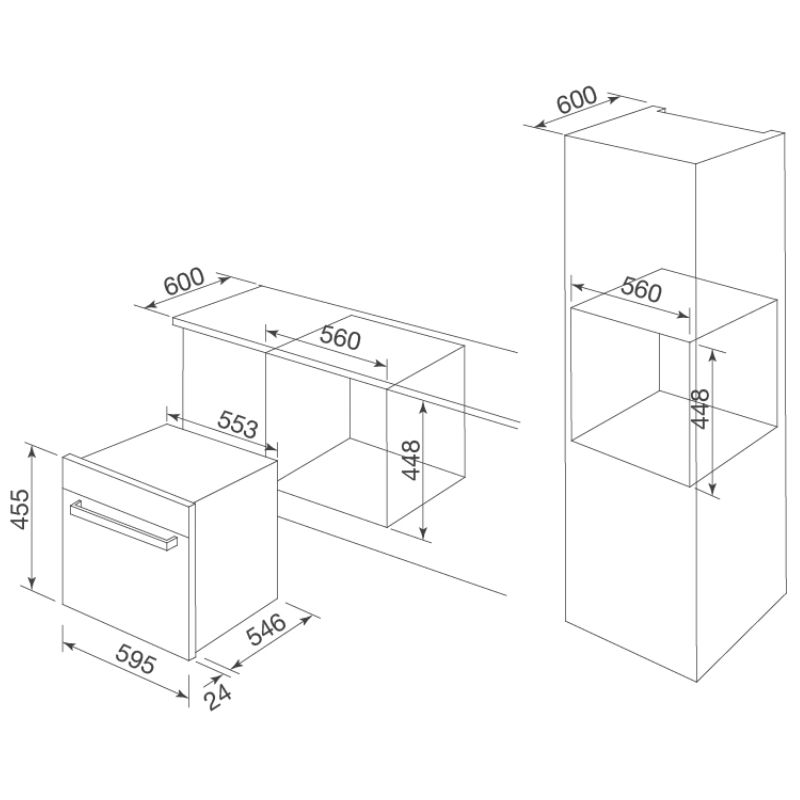 Kích thước lò nướng Malloca MOV-40CP Kích thước lò nướng Malloca MOV-40CP