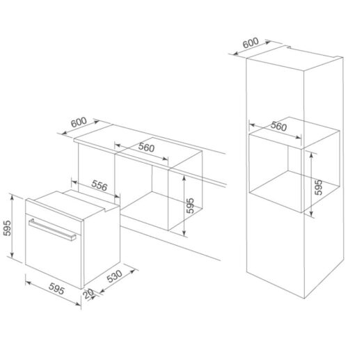 Kích thước lò nướng MALLOCA MOV-575 AMG