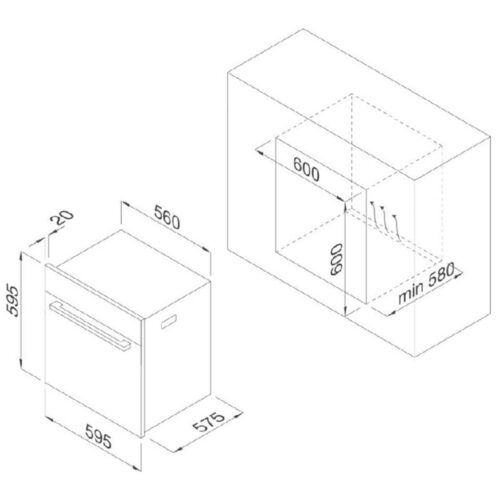 Kích thước lò nướng MALLOCA MOV-659S