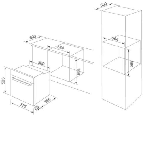 Kích thước lò nướng MALLOCA MOV-659TC
