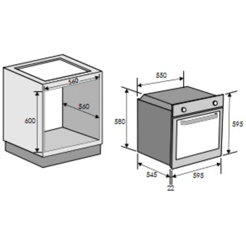 Kích thước lò nướng nhiệt phân 9 chức năng SUBLIME Rosieres RF697ZIN/E Kích thước lò nướng nhiệt phân 9 chức năng SUBLIME Rosieres RF697ZIN/E
