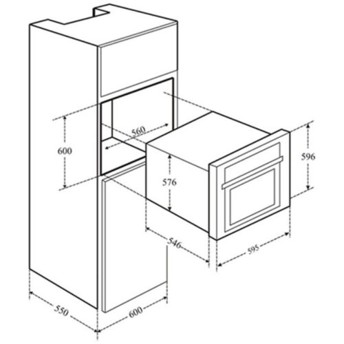 Lò nướng nhiệt phân Eurosun EOV75TFT 3 Kích thước lò nướng nhiệt phân Eurosun EOV75TFT