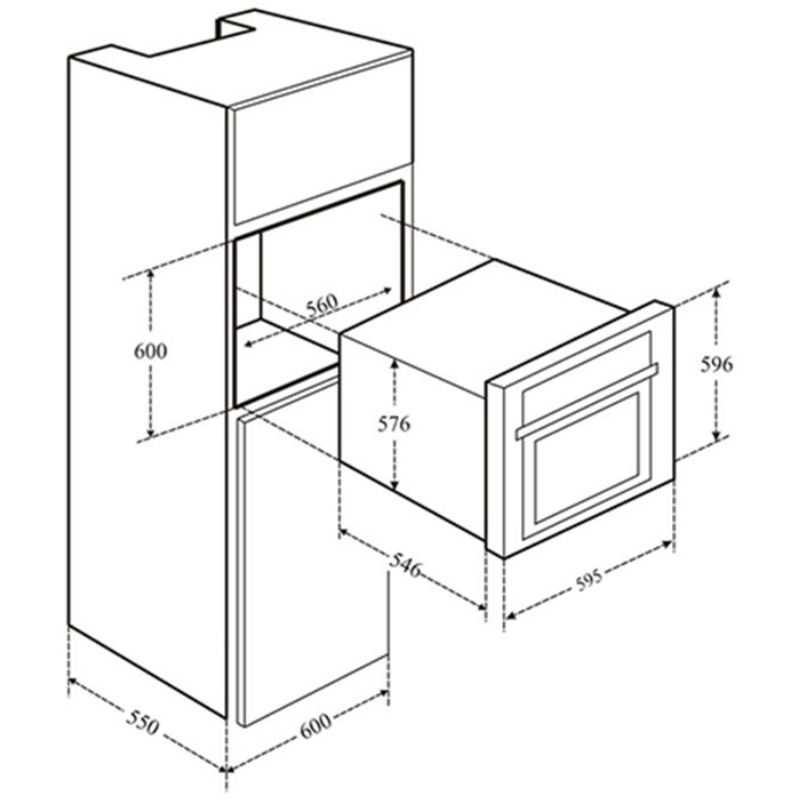 Kích thước lò nướng nhiệt phân Eurosun EOV75TFT Kích thước lò nướng nhiệt phân Eurosun EOV75TFT