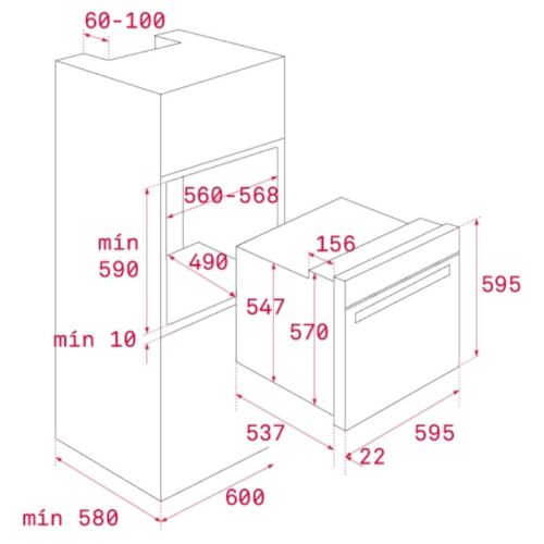 Lò nướng Teka HBB 720 3 Kích thước lò nướng Teka HBB 720