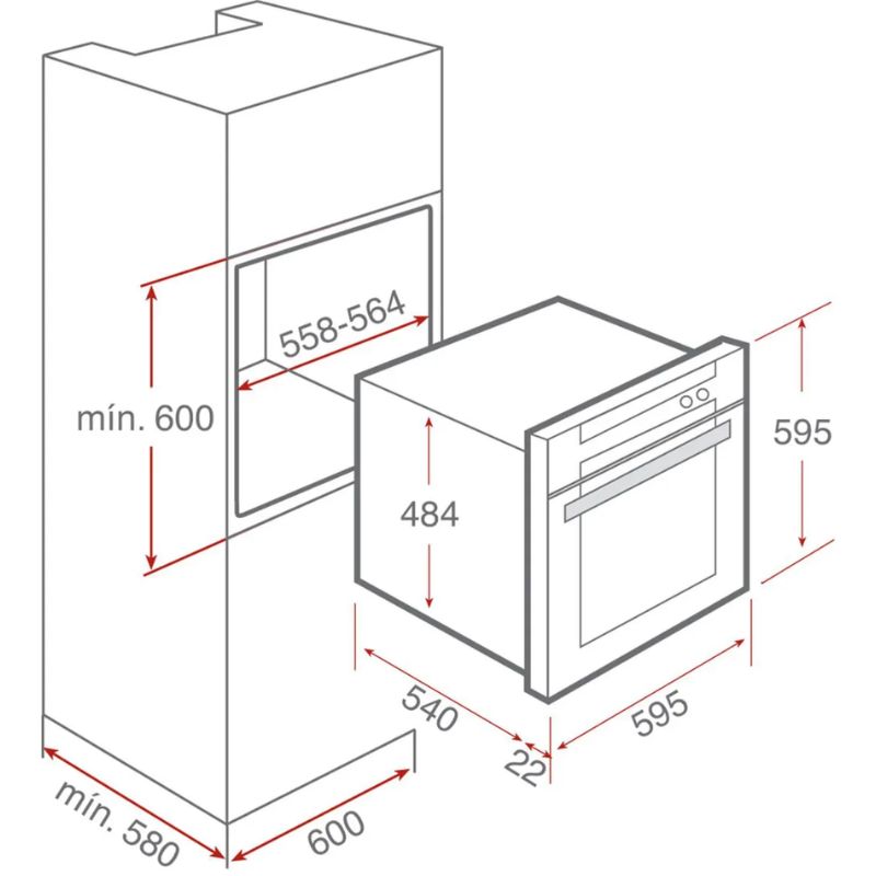 Kích thước lò nướng Teka HLB 840 Kích thước lò nướng Teka HLB 840