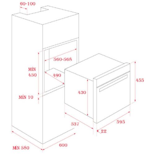 Lò nướng Teka HLC 847 C 3 Kích thước lò nướng Teka HLC 847 C
