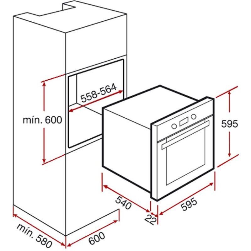 Kích Thước lò nướng Teka HS 720 Kích Thước lò nướng Teka HS 720