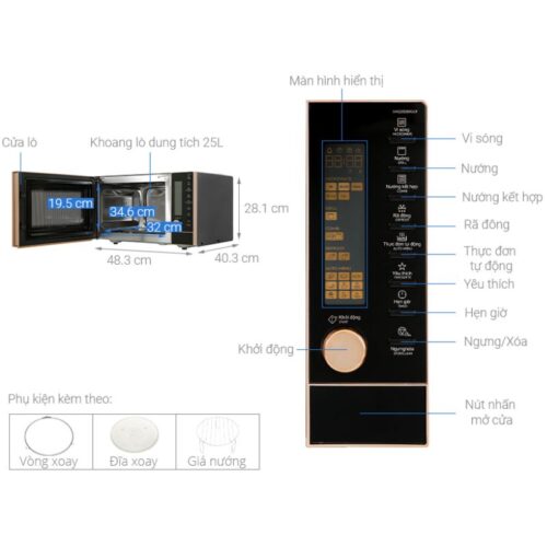 Lò vi sóng Electrolux EMG25D89GGP 4 Kích thước lò vi sóng Electrolux EMG25D89GGP