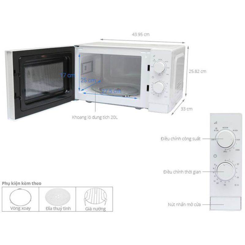 Kích Thước Lò Vi Sóng Electrolux EMM20K18GWI Kích Thước Lò Vi Sóng Electrolux EMM20K18GWI