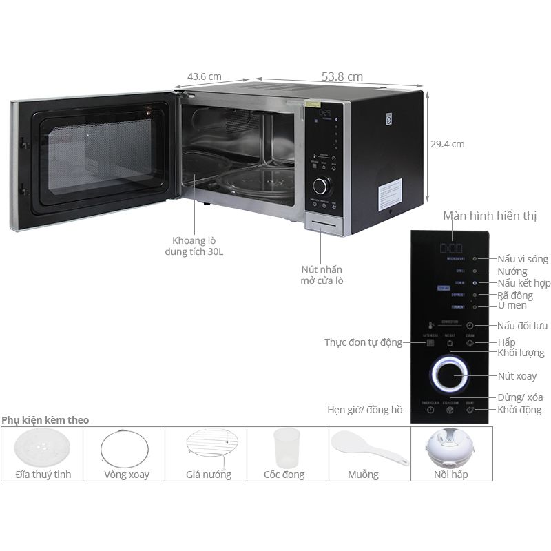 Kích thước lò vi sóng Electrolux EMS3085X Kích thước lò vi sóng Electrolux EMS3085X