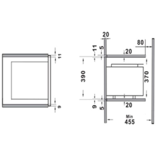 Lò vi sóng kết hợp nướng Electrolux EMSB30XCF 4 Kích thước lò vi sóng kết hợp nướng Electrolux EMSB30XCF