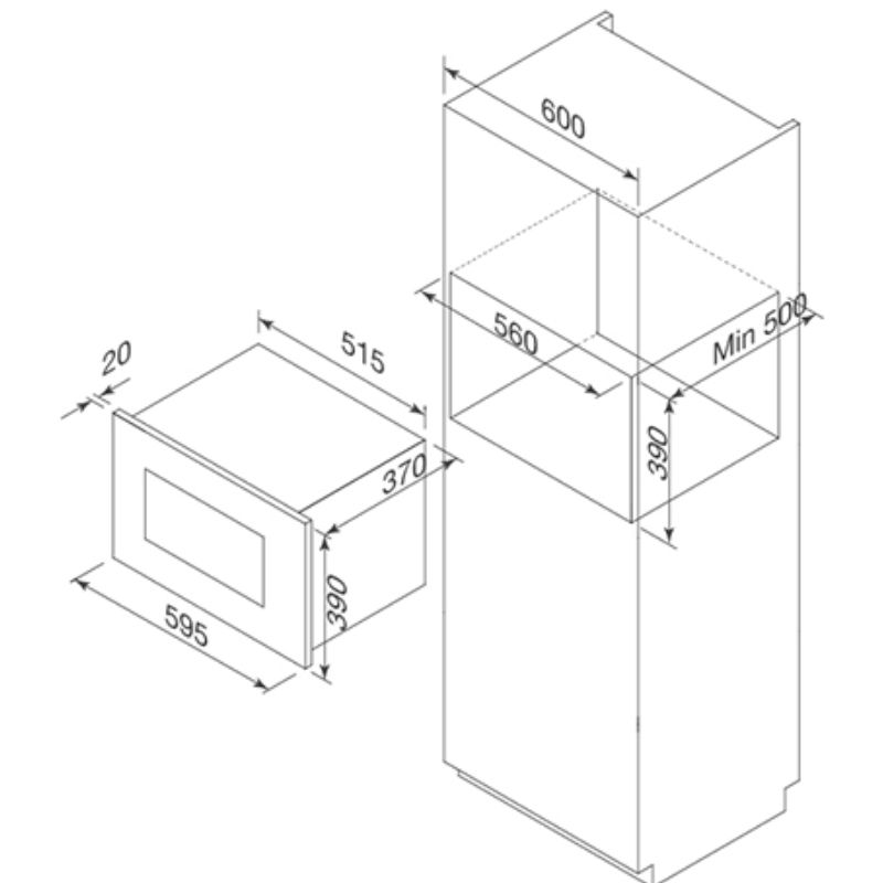 Kích Thước Lò Vi Sóng Malloca MW 927S Kích Thước Lò Vi Sóng Malloca MW 927S