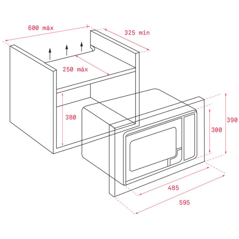 Kích thước lò vi sóng TEKA ML 820 BI Kích thước lò vi sóng TEKA ML 820 BI