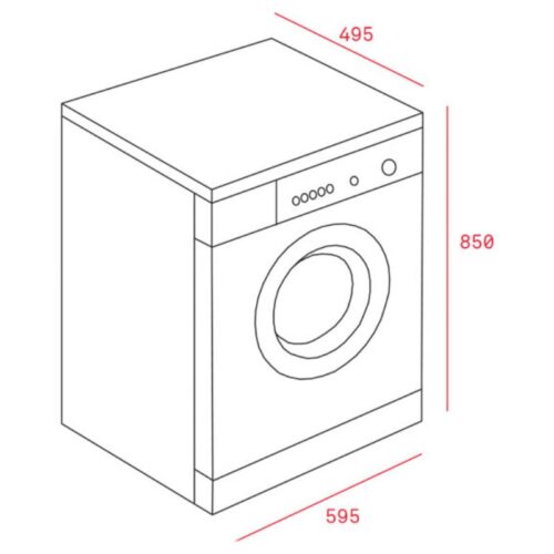 Máy giặt độc lập trắng 11kg Rosieres RILS 121132DC-04 3 Kích thước máy giặt độc lập trắng 11kg Rosieres RILS 121132DC-04