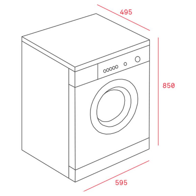 Kích thước máy giặt độc lập trắng 11kg Rosieres RILS 121132DC-04 Kích thước máy giặt độc lập trắng 11kg Rosieres RILS 121132DC-04