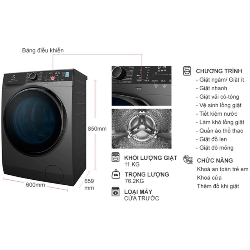 Kích Thước Máy Giặt Electrolux EWF1141R9SB Kích Thước Máy Giặt Electrolux EWF1141R9SB
