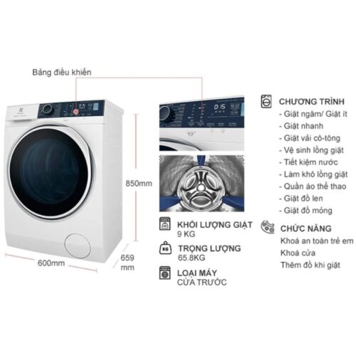Máy Giặt Electrolux EWF9024P5WB 3 Kích Thước Máy Giặt Electrolux EWF9024P5WB