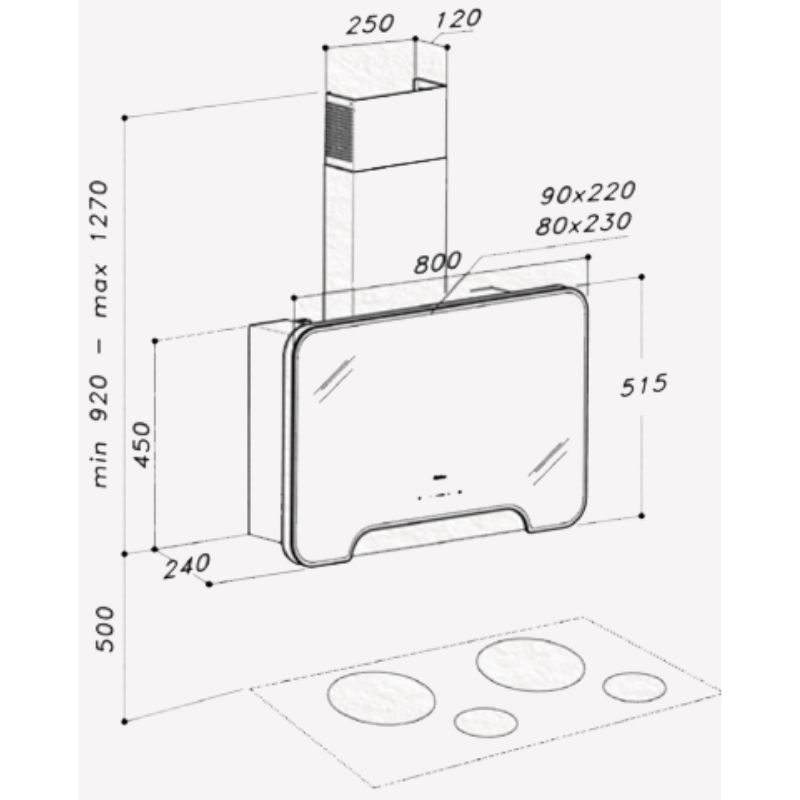 Kích thước máy hút áp tường Dudoff London TABLET 80G (STLC 111) Kích thước máy hút áp tường Dudoff London TABLET 80G (STLC 111)