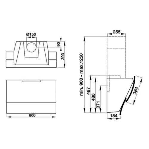 Máy hút khử mùi gắn tường Hafele HH WVG80C 538.84.228 3 Kích thước máy hút khử mùi gắn tường Hafele HH WVG80C 538.84.228