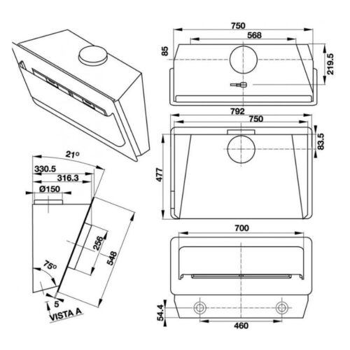 Máy hút khử mùi Hafele 539.81.194 3 Kích thước máy hút khử mùi Hafele 539.81.194